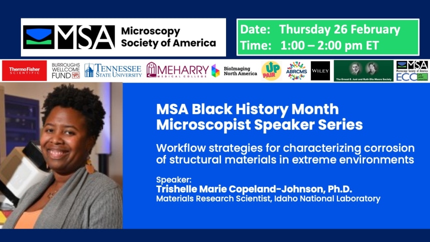 Black History Month Speaker Series - Workflow strategies for characterizing corrosion of structural materials in extreme environ